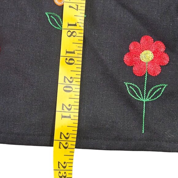 Ali Miles Black Sleeveless Floral Button Vest L – Artsy Grannycore, Bold Boho - Picture 10 of 14